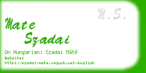 mate szadai business card