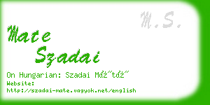 mate szadai business card